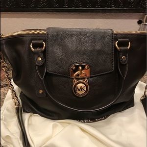 Chocolate brown leather hobo handbag